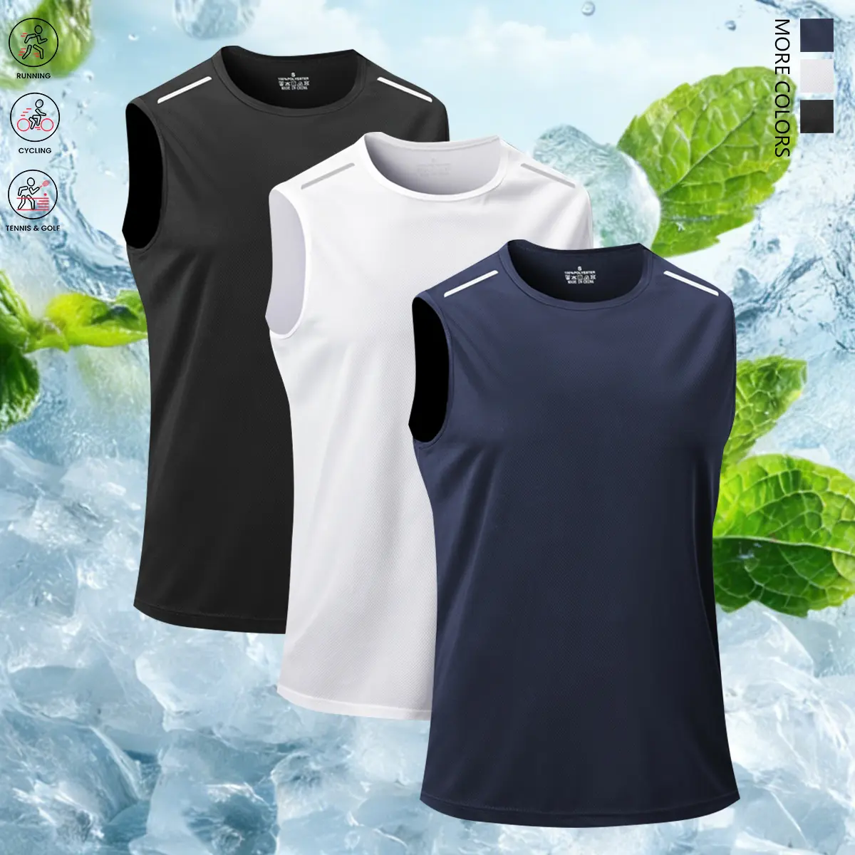 Dark blue + white + black