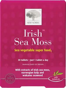 New Nordic Irish Sea Moss Extract, Powerful Tri-Algae Complex, Compressed Raw Powder, 30 Tablets