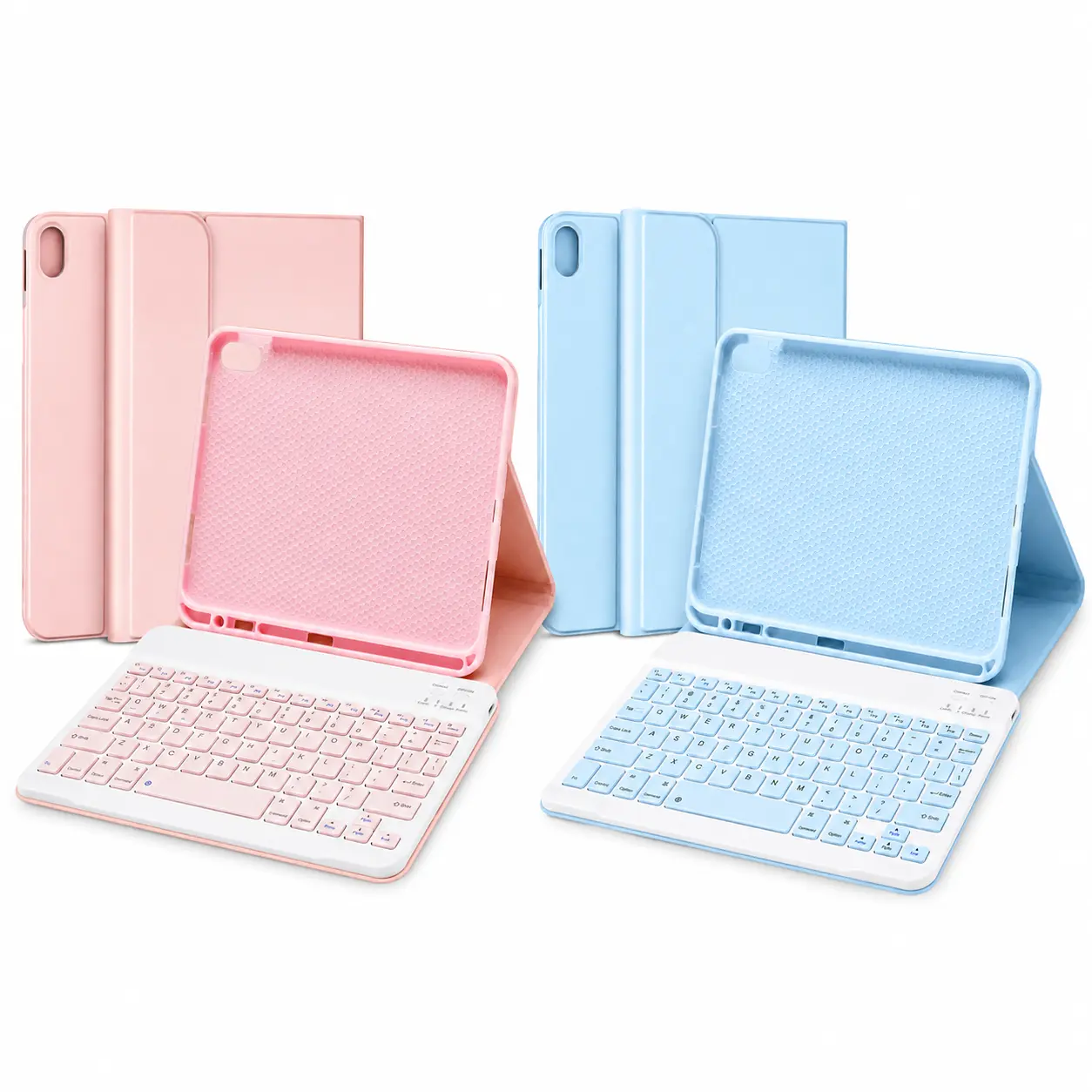 Cute Pink iPad Keyboard Case for 10th and 11th Generation Detachable Bluetooth Keyboard with Pencil Holder Slim Lightweight Cover for Daily Use