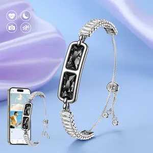 Diamond Smart Bracelet for Women Luxury Chain Design with Sleep & Heart Rate Tracker Waterproof Fitness Jewelry with App Connectivity