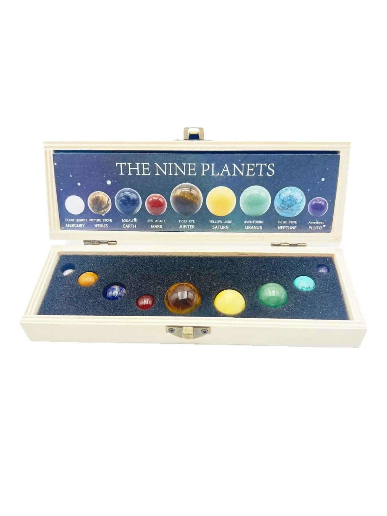 1 piece natural crystal gemstone mineral specimen solar system nine planets mineral ornament
