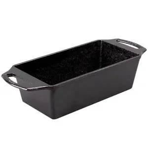 Cast Iron Loaf Pan 8.5x4.5 Inch Black - Versatile Cooking Tool for Various Dishes