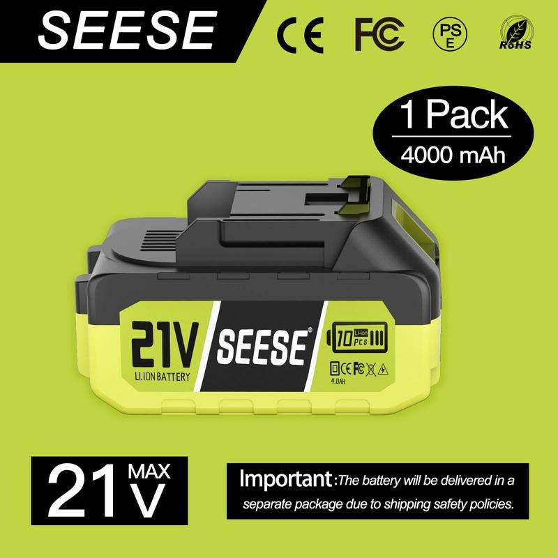 SEESE 21V Max Lithium Battery Pack Compatible with SEESE 21V Cordless Power Tools (1 Pack 21V Battery) Works with SEESE Blower Car Washer Chainsaw and Other Power Tools SEESE 21V Max Lithium Battery Pack Compatible with SEESE 21V Cordless Power Tools (1 Pack 21V Battery) Works with SEESE Blower Car Washer Chainsaw and Other Power Tools