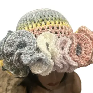 Handmade Crochet Ruffle Hat - Colorful Bucket Style for Stylish Warmth & Versatile Outfit Pairings