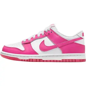 Youth Nike Dunk Low White/Laser Fuchsia (FB9109 102) (GS)