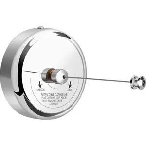 Retractable 9 Feet 304 Stainless Steel Clothes Line Dryer Heavy Duty Adjustable Rope for Hanging Drying Bathroom Laundry Hotel Indoor & Outdoor