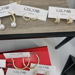 Elegant Women's Gold Laminated 18 K. Earrings