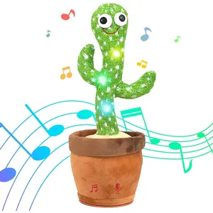 Dancing Cactus Mimicking Toy USB Rechargeable Sings and Dances Pre-Loaded Songs Soft Cotton Filling Material Fun for All Ages Early Education United States