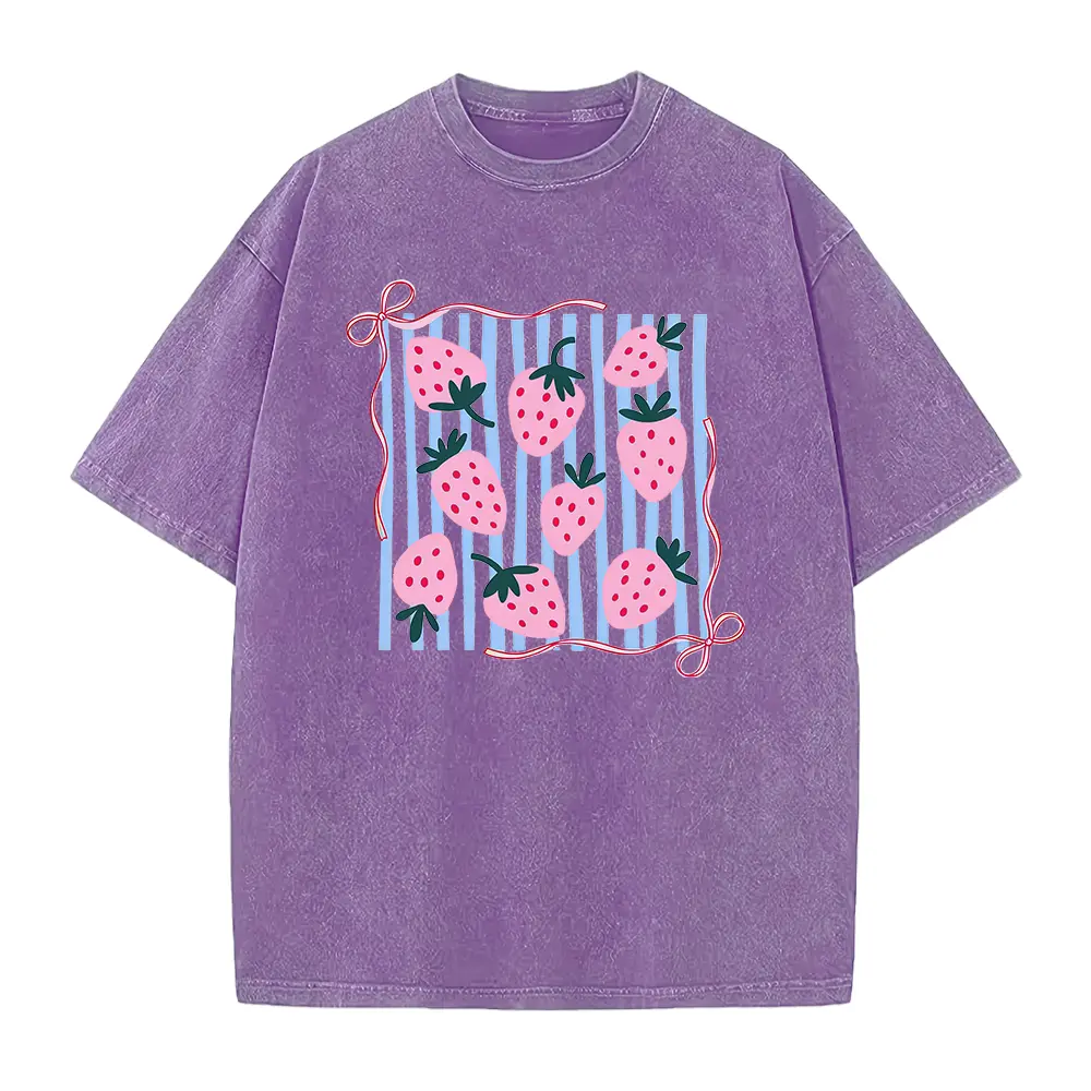 Strawberry Coquette Bow Shirt, Girly Cottagecore Tee, Soft Girl Summer Tshirt