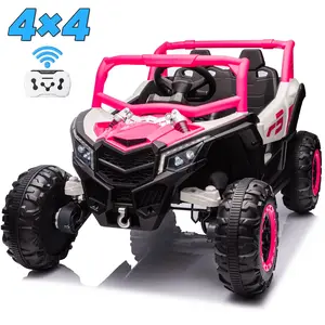 Joyracer 4WD 24V Ride on UTV for Kids, 28"Wx43"Lx26"H, 2 Seater 4 Wheeler Car with 800W Motors, Battery Powered Electric Off-Road Vehicle w/Remote Control, Bluetooth, Spring Suspension, LED Lights, Music, Outdoor Toys Gift for Boys and Girls Aged 3-8