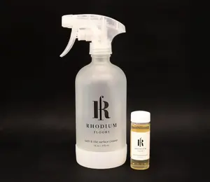 Rhodium Floors Natural Surface Cleaner Reusable Glass Bottle and Vial Concentrate for Bath & Tiles - (Bath & tile Kit) Household Spray