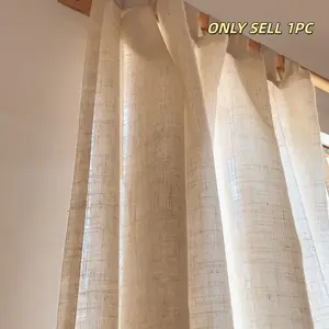 1pc Japanese Semi-Sheer Curtain with Strap, No Drilling, Ideal for Rentals, Coffee Shops, Guesthouses, Stylish Finished Curtain