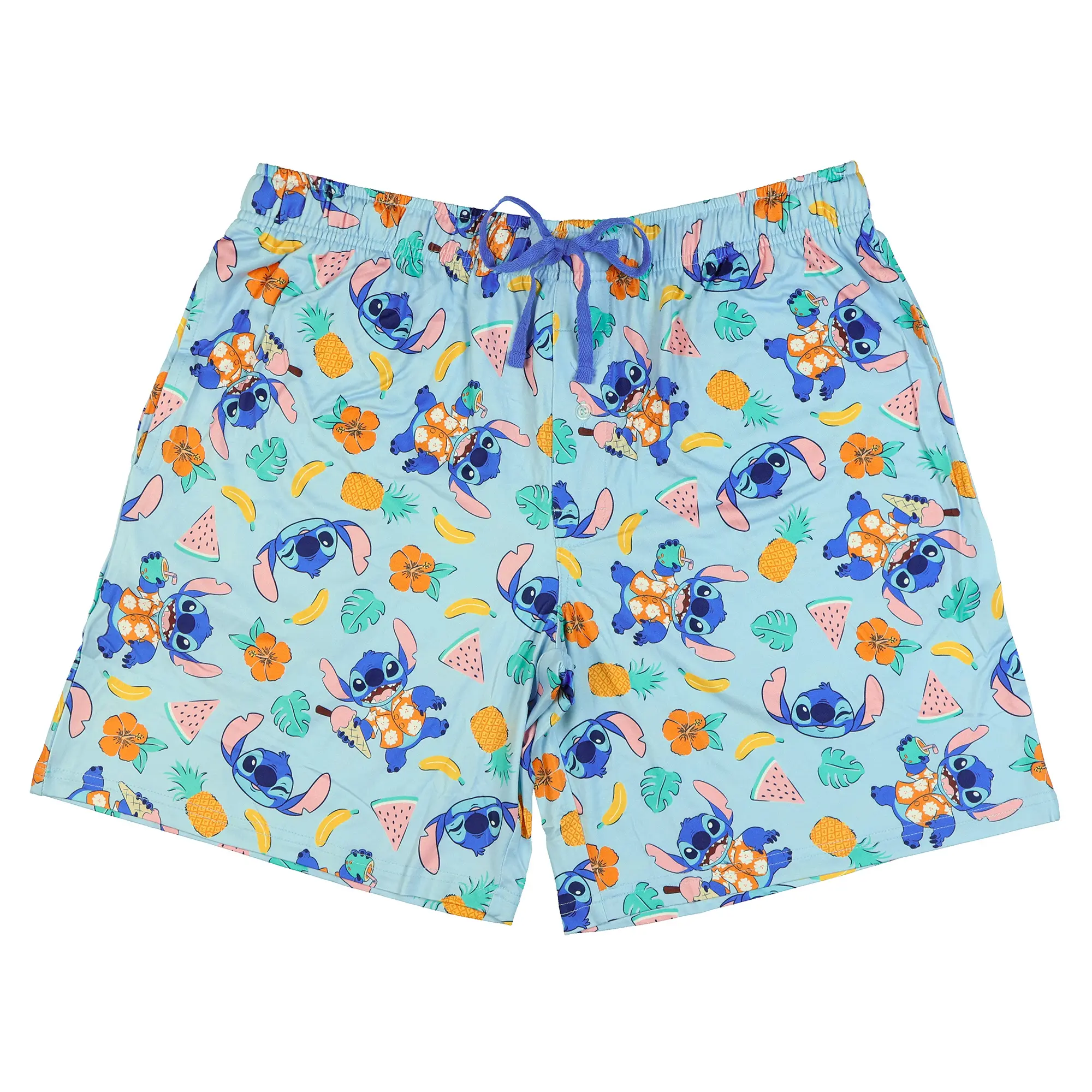 Disney Stitch Pajamas Men's Tropical Vibe Lounge Sleep Shorts