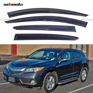 2013-2018 Acura RDX All Models 4-Piece Acrylic Rain Guards & Sun Visors - Dark Smoke Wind Deflectors, All-Weather UV Protection, Non-Scratch Easy Install