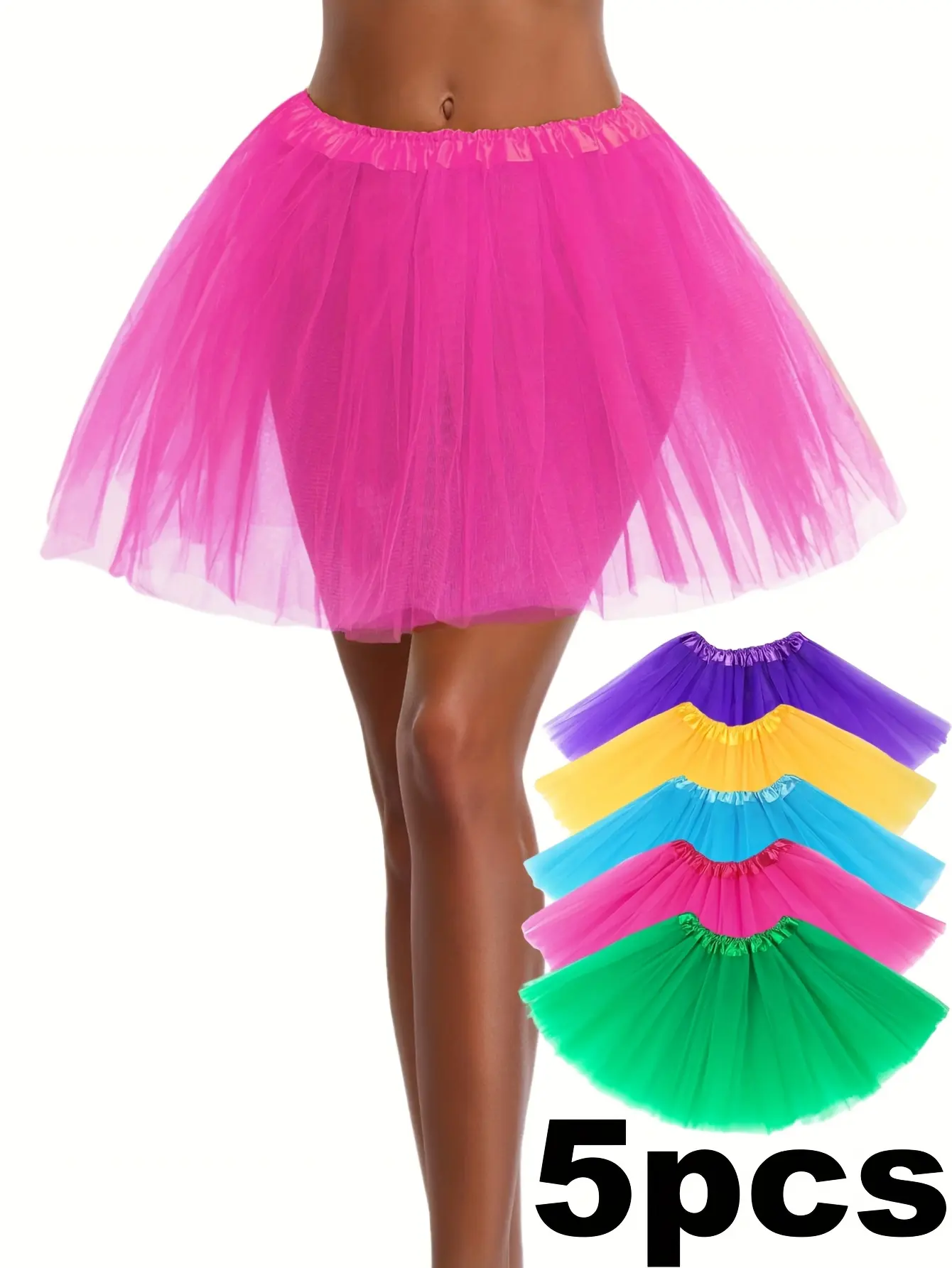 [Prom Carnival Tutu Skirts] 5pcs Set - Spring/Summer Prom Carnival Party Tutu Skirts, Fashion Carnival Ballet Half Skirts
