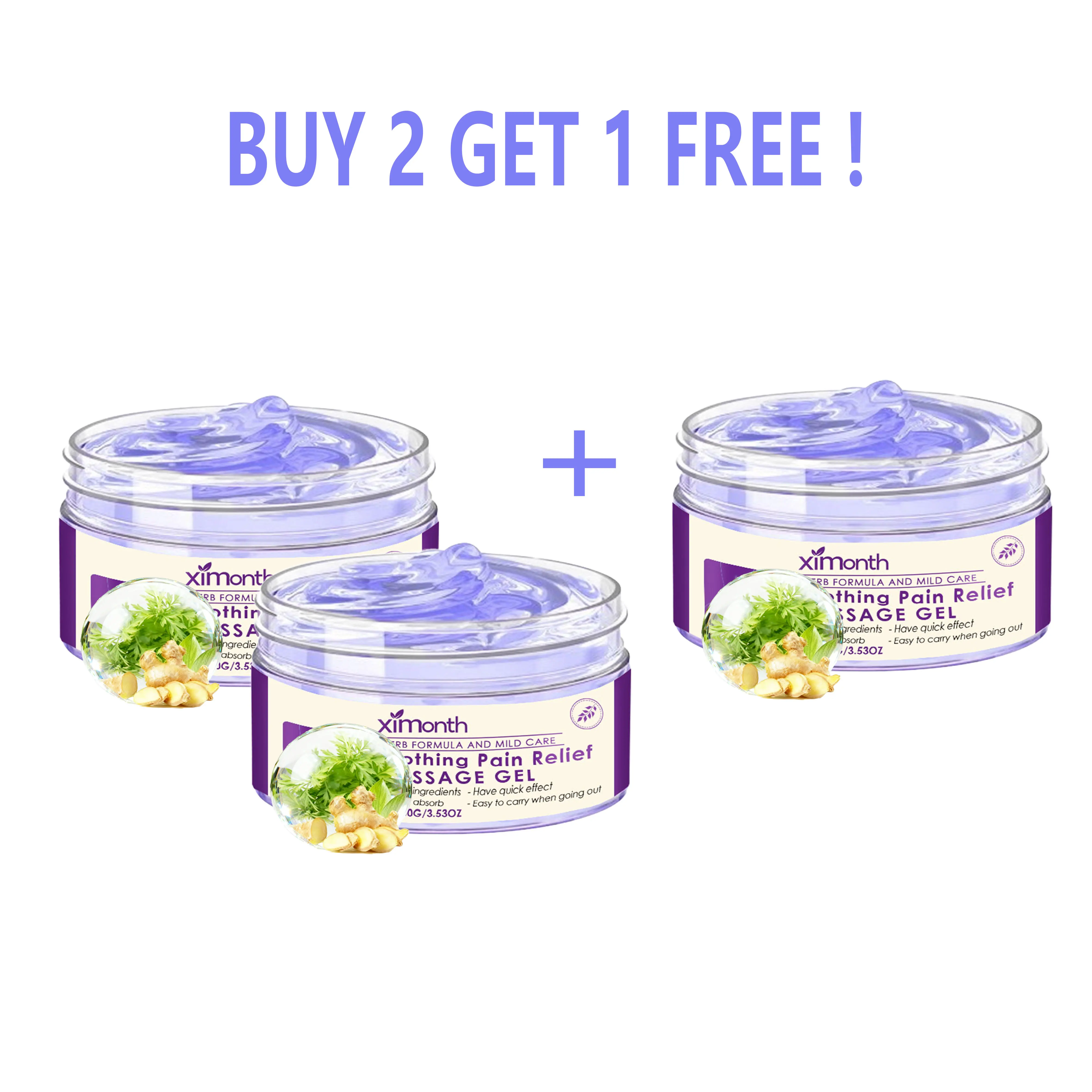 Buy 2 Get 1 Free Soothing Body Massage Gel, Gentle Body Massage Relief Gel, Easy To Absorb, Body Care Product for Women & Men joint pain gel purple gel soothes muscle