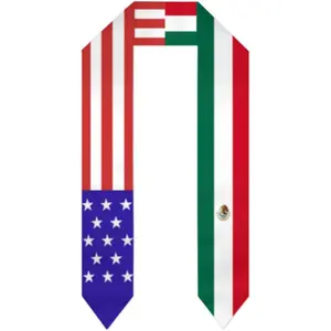 National Flag Graduation Stole, 72 Inch Length Double Sided Graduation Scarf, Graduation Congratulation Gifts