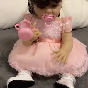 Realistic Reborn Doll, 1 Set Cute Soft Silicone Newborn Doll with Hand-painted 3D Eyelash and Lifelike Hair & Accessories, Soft Cuddly Gift, Birthday Gift for Kids, Gift #TOP PICKS