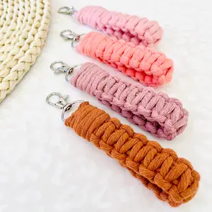 Macrame Fingerlet Keychain | Boho Gift | Gift For Mom | Mini Wristlet Keychain | Macrame Keychain Accessory | Girl Bestie Gift