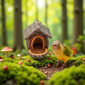 Rustic Tree Stump Bird House, Cozy Home for Birds, Perfect for Your Garden, Natural Wood Design, Easy Installation