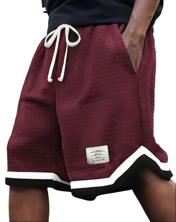Plus Size Men's Waffle Knitted Shorts, Casual Loose-Fit Streetwear with an Elastic Drawstring Waist, Soft Breathable Summer Fabric, Plussize, Men's Shorts, Beach Or Errands, Dark Gray, Oversize, Plus Size Fashion