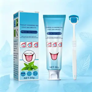 Tongue Cleaning Gel & Brush Set – Clears Oral Odor, Freshens Breath & Deeply Cleanses.
