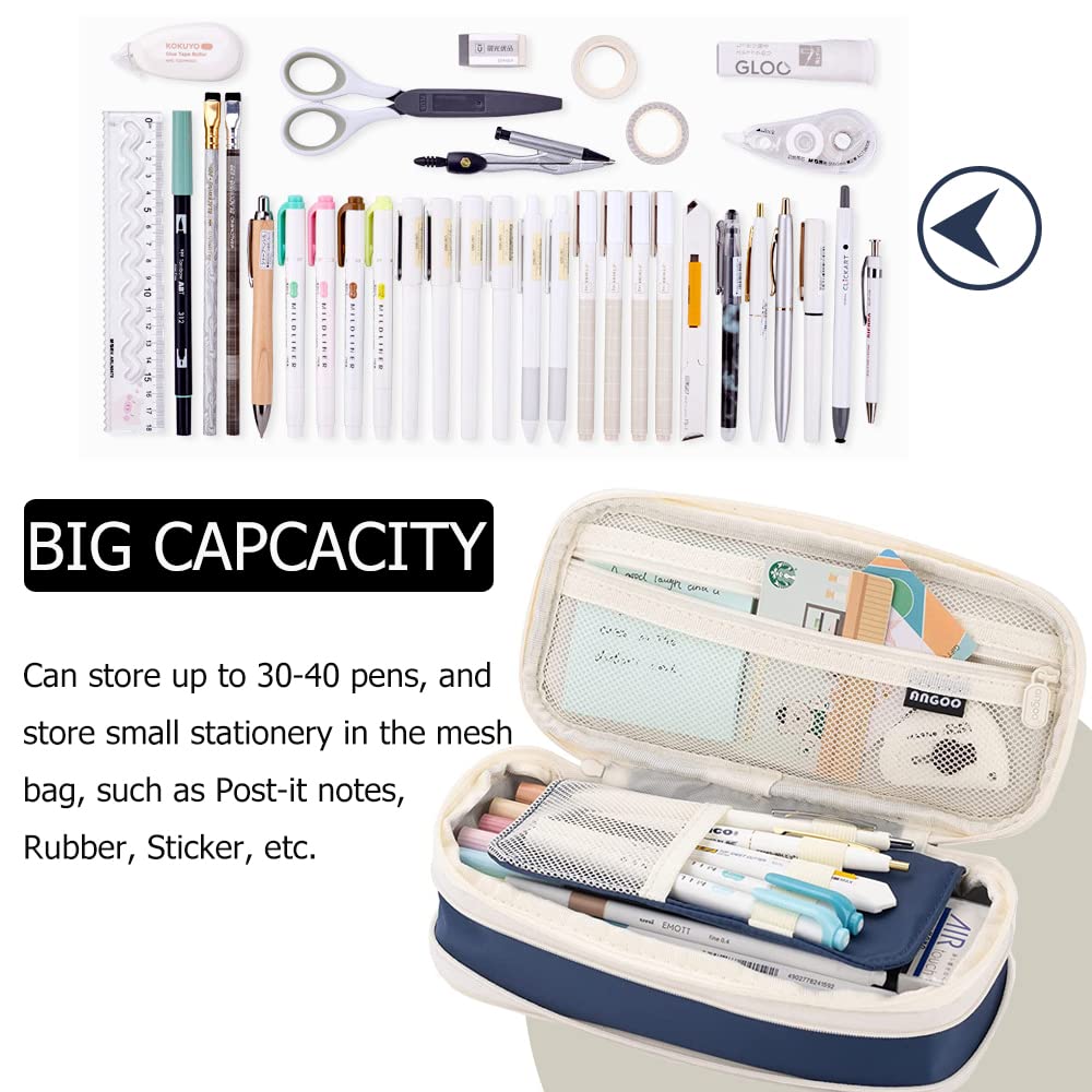 Big Capacity Pencil Case Zipper Pencil Pouch Aesthetic for Girls Boys Pen Case for School Office Pink