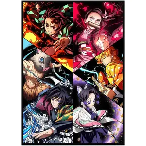 Demon Slayer Poster, Manga Art Print, Anime Poster Canvas Wall Art Print Painting Picture Artwork for Home Room Decoration