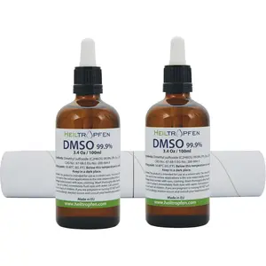 99.9% Pharma grade ingredients| Low odor - Dimethyl sulfoxide liquid| 2X 3.4 Oz - 2X 100 ml| High purity| Set of 2