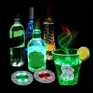 SummerVibes Light Up Coasters Decorative LED Sticker Coaster Tray Strobe Glow-in-the-Dark Party Supplies Set for Bachelorette Parties Concerts Birthdays Graduation Nights Weddings and more Funny Gift - Tableware