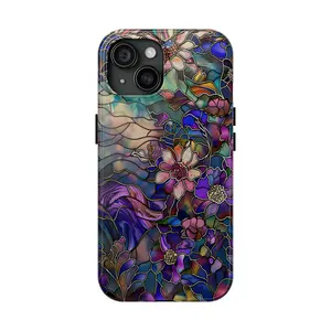Enchanted Garden Stained Glass Phone Case for lP 17 16 15 14 13 12 11