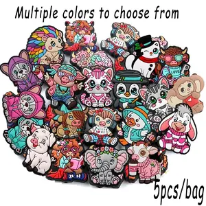 5Pcs New Cute Animals Silicone Focal Beads For Pen Jewelry Marking DIY Keychain Bracelet Necklace Handmade Accessories Beads & Bead Assortments DIY Beading Accessories Diy With Charms Beading Making