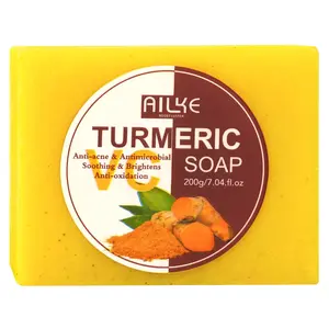 AILKE Organic Turmeric Soap, Clean Stain, Radiant Skin, Soothing, Smooth, Natural Soft Skin Bar, 200g/ 7.04. oz