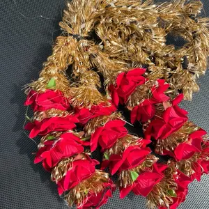Women's Handcrafted Elegant Rose Flower Paranda, Fashion Hair Accessory with Flower Hair Pins