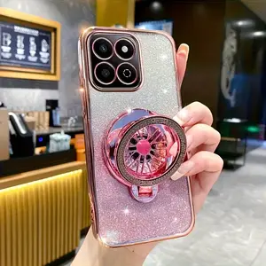 For Honor 50Lite/Magic5Lite/X9A/Magic6Lite/X9B/Magic4Lite/X9/X9C/X9C Smart/Magic5Pro/6Pro/X7C/Magic7Lite - Magnetic Gyroscope Stand, Glitter Gradient Phone Case with Rotating Decompression, Wireless Charging Back Cover, 2pcs Set,