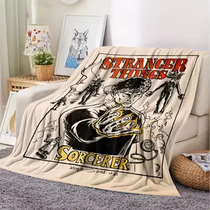 Stranger Things Will Black-Yellow Contrast Magic Element Blanket Flannel Throw Sofa Bed Warm Decor Gift for Show Collectors