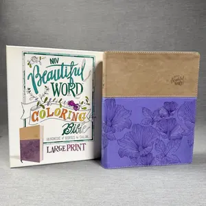 NIV, Beautiful Word Coloring Bible, Large Print, Imitation Leather, Purple/Tan (Special) (Beautiful Word) - Large Print