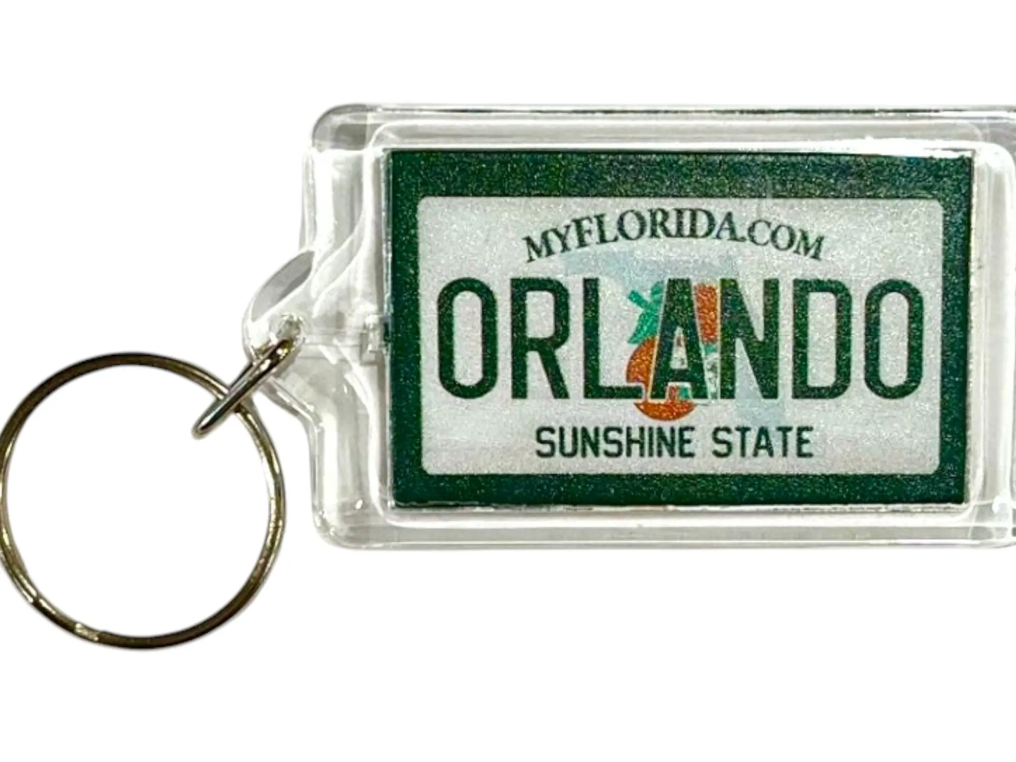 Orlando Florida License Plate Acrylic Rectangular Souvenir Keychain 2.5" X 1.5"