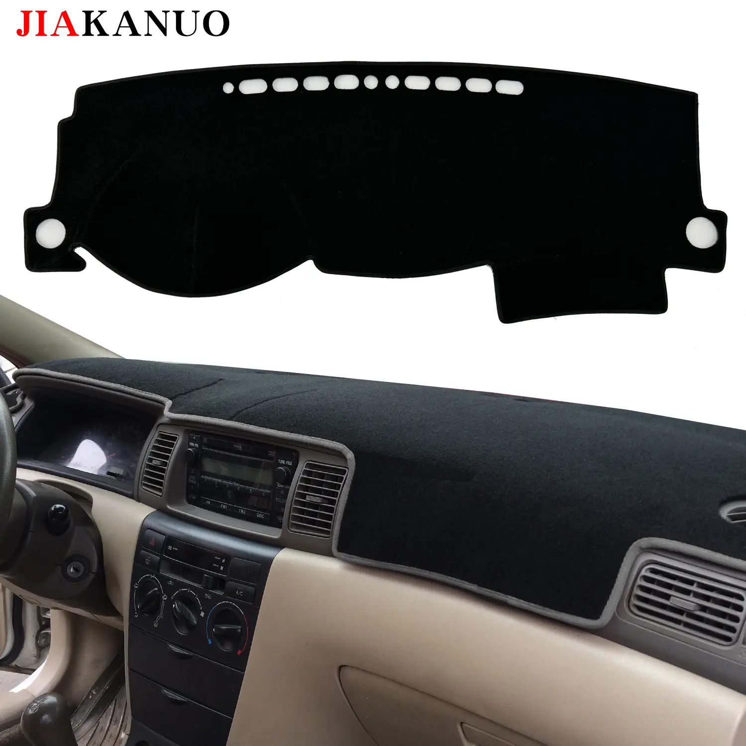 JIAKANUO Car Dash Cover Mat for Toyota Corolla 2003-2006,Left Hand Driving Non-Slip Dashboard Cver Interior for Camry Accessories Custom Fit Dash Mat SInshade WindshieldGlare Black
