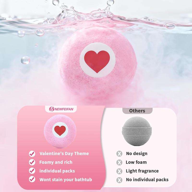 Luxury Rose Bath Bombs for Relaxation and Self Care, Handmade Spa Bath Experience with Natural Essential Oils, Calming Wellness Treat for Home Use, Popular Valentine and Birthday Gift Ideas for Women and Men