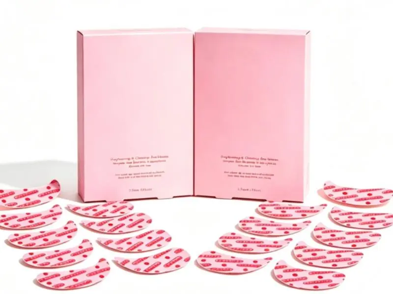 Pink Polka-Dot Under Eye Patches Gift Set - 2 Box Sets, 12 Pairs Moisturizing Eye Care Product for Night-Time Skincare Comfort, Beauty & Skin Products