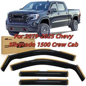 In Channel Rain Guards for CHEVROLET (for Chevy) Silverado 1500 Crew Cab/for GMC Sierra 1500 Crew Cab 2019 2020 2021 2022 2023 2024 2025 Vent Window Visors-4pcs, NILIGHT