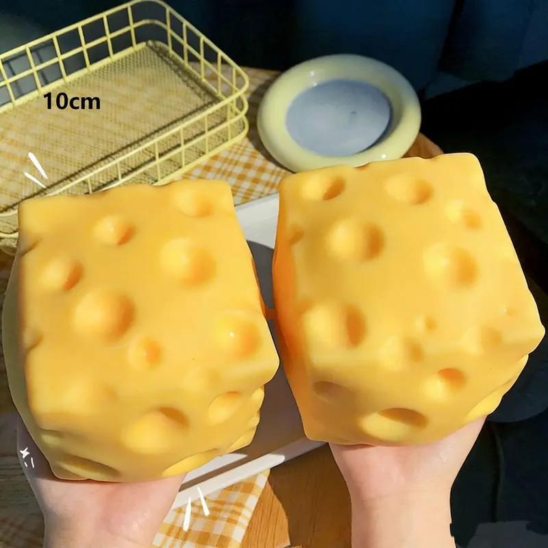 Squishy Cheese Block - Yellow Moldable Fidget Toy for Kids & Adults, Stress Relief Sensory Squeeze Toy, Fun Play & Relaxation, Perfect Easter Gift