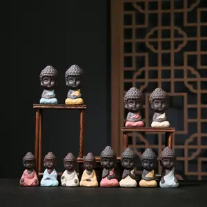 Creative purple clay Buddha statue tea table pet for tea Fidget toy