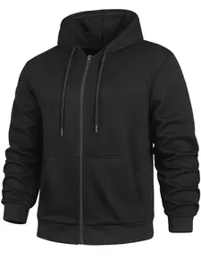 Men's Hooded Zipper Sweatshirt, Casual Simple Style, Dual-Zipper Design, Side Pockets, Perfect for Daily Wear & Sports