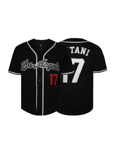 Men's Embroidered Baseball Jersey, Loose Breathable Sweat-Absorbing Button Sports Shirt, Ideal for Competition Training Casual Parties