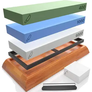 ening Stone Set - Whetstone  ener Set - Grits 400/1000/6000 Waterstone, Flattening Stone & Angle Guide