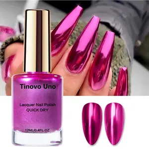 Tinovo Uno “Lacquer Nail Polish-Purple” - 12ml, Natural Quick-Drying Mirror Effect, Nail Art Manicure, A Must-Have For DIY Nail Art Enthusiasts, And The Effect Is Better When Used Together With The Functional Adhesives Of This Brand