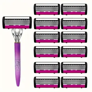 6 Layer Stainless Steel Blade Razor, 10/13pcs/set Smooth Blade Razor, Personal Care Razor for Leg Hair Removal, Womens Razor for Shaving