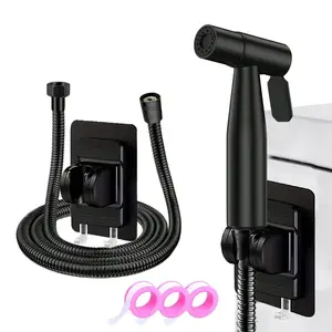 Stainless Steel Toilet Flush Kit, Includes Hook Bracket and Hose Accessories, Strong Water Pressure, Ideal for Pet Bathing and Women's Hygiene